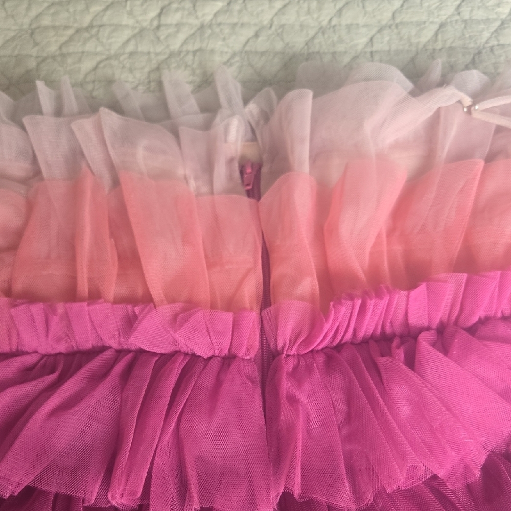 Pink and Purple Ruffled Mini Dress - Picture 4 of 4